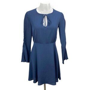 THE FIFTH LABEL Tie Neck Long Sleeve Dress Sz XS Blue